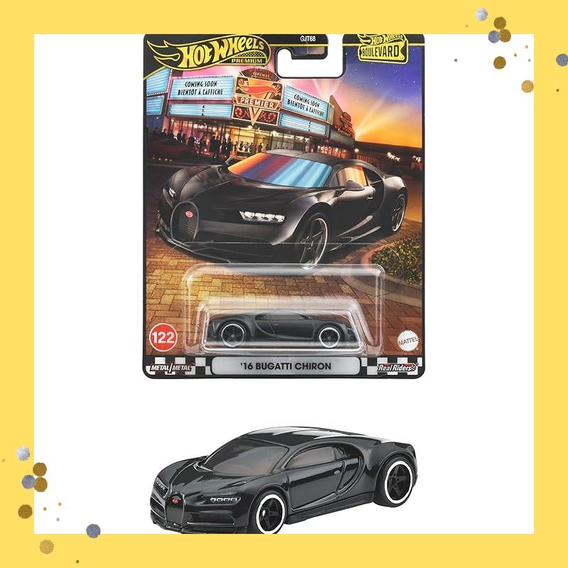 Hot Wheels Boulevard '16 Bugatti Chiron ride-on toy miniature car from 3 years old Black JBL30