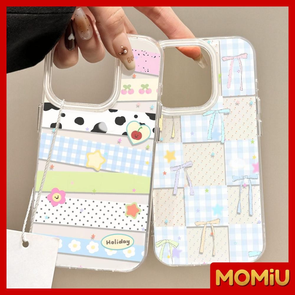 MOMiU - เจลลี่เนียนเงา IMD สีขาว เข้ากันได้สำหรับ เคสไอโฟน11 เคส iphone 16 Pro Max 7Plus XR 12 13 14 15 ดวงดาวหลากสีสัน