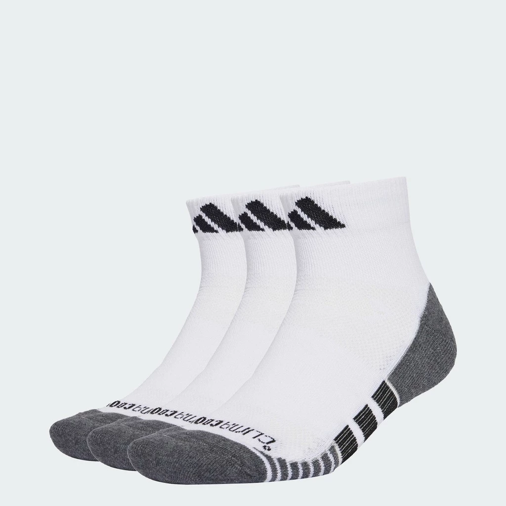 adidas Gym & Training Performance CLIMACOOL Cushioned Quarter Socks 3-Pack Unisex White JD9574