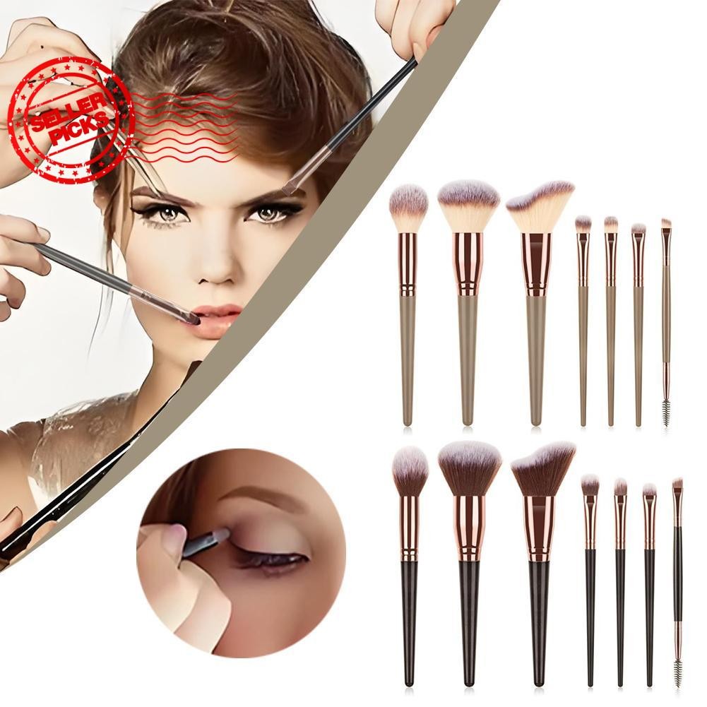 7 ชุดแปรงแต่งหน้า Professional Powder Contour Brush แปรงคอนซีลเลอร์ Foundation Brushl แต่งหน้า N8q0