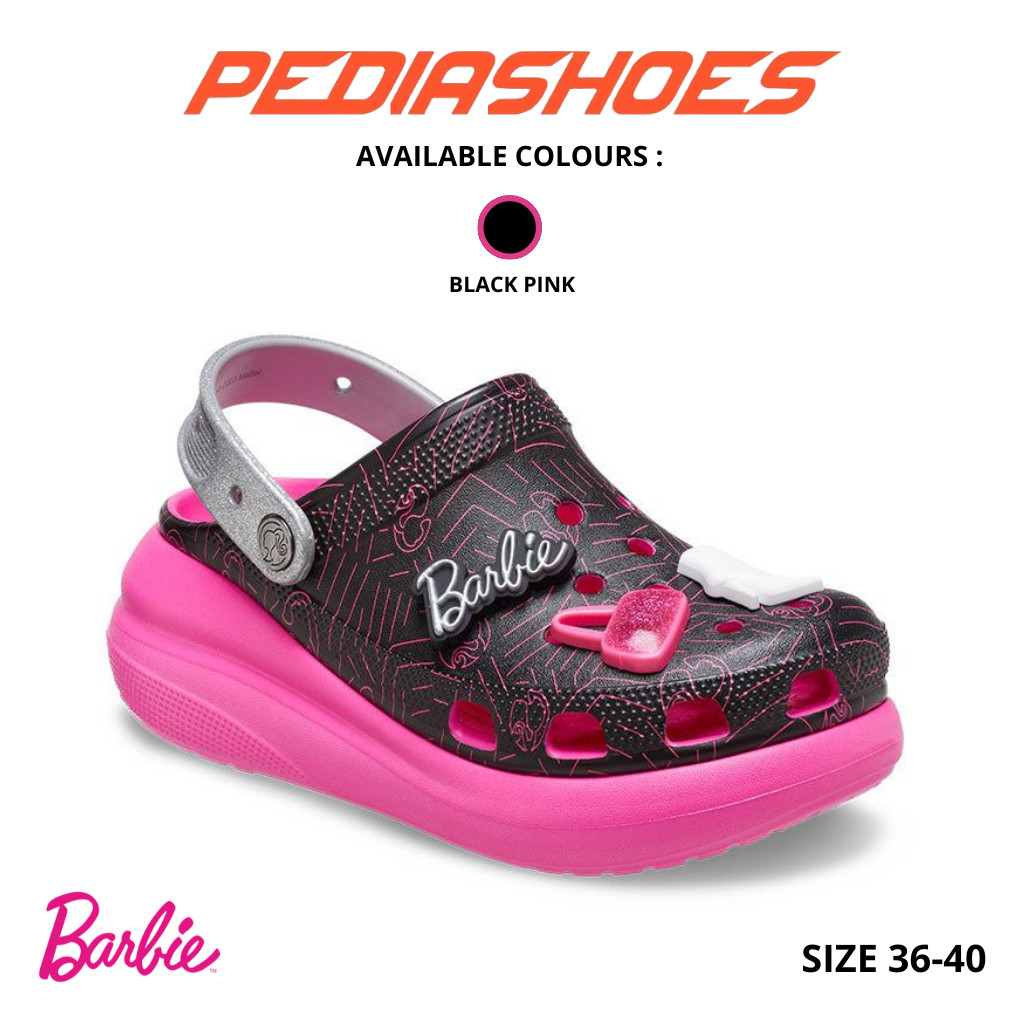 "NEWWWW" CROCS CRUSH CLOG/CRUSH CLOG/CRUSH CLOG BARBIE MOTIF/CRUSH BARBIE/รองเท้าแตะ WEDGES ผู้หญิง