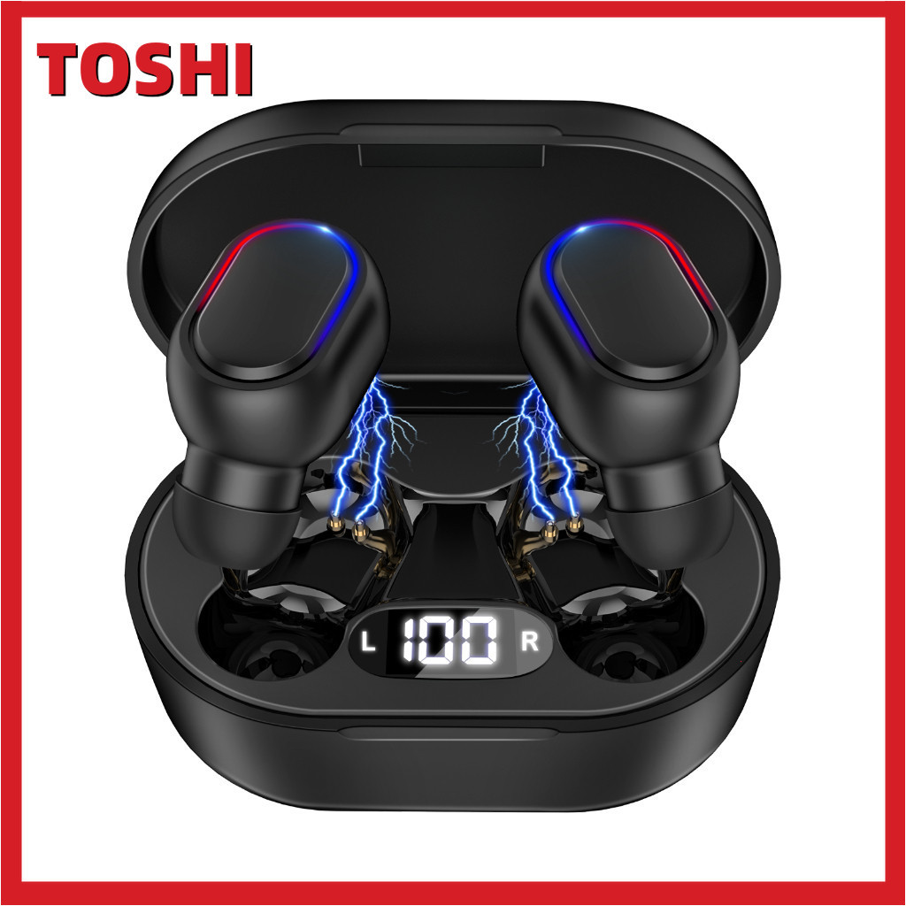 TOSHI 1HORA หูฟังบลูทูธ รุ่น AUT114 Bluetooth 5.3 ระยะสัญญาณ 10 ม. หน้าจอLED ใช้งานได้ต่อเนื่อง 7 ชั