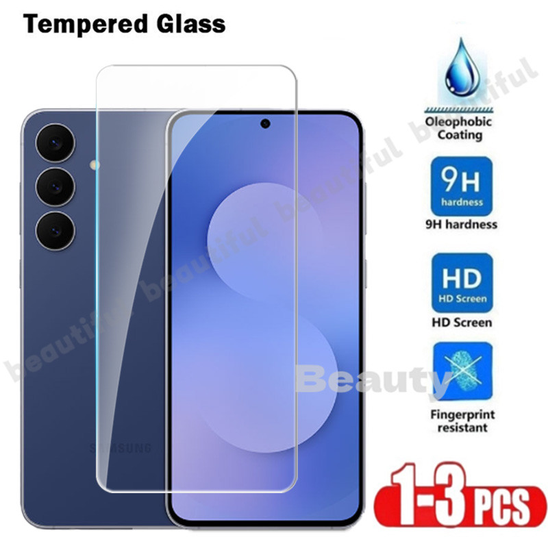 กระจกป้องกันโปร่งใสสําหรับ Samsung Galaxy S25FE S25 S24 S23 FE Ultra Plus S22Plus S25Ultra S25Edge 9H ป้องกันหน้าจอกระจกนิรภัยป้องกันฟิล์มแก้วฟิล์มด้านหน้าใส