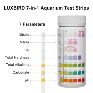 กระดาษทดสอบคุณภาพน้ำ 7in1 แถบทดสอบตรวจจับ PH เครื่องทดสอบ Nitrite Nitrate คลอรีนคาร์บอเนตรวมความแข็งด่างสําหรับถัง