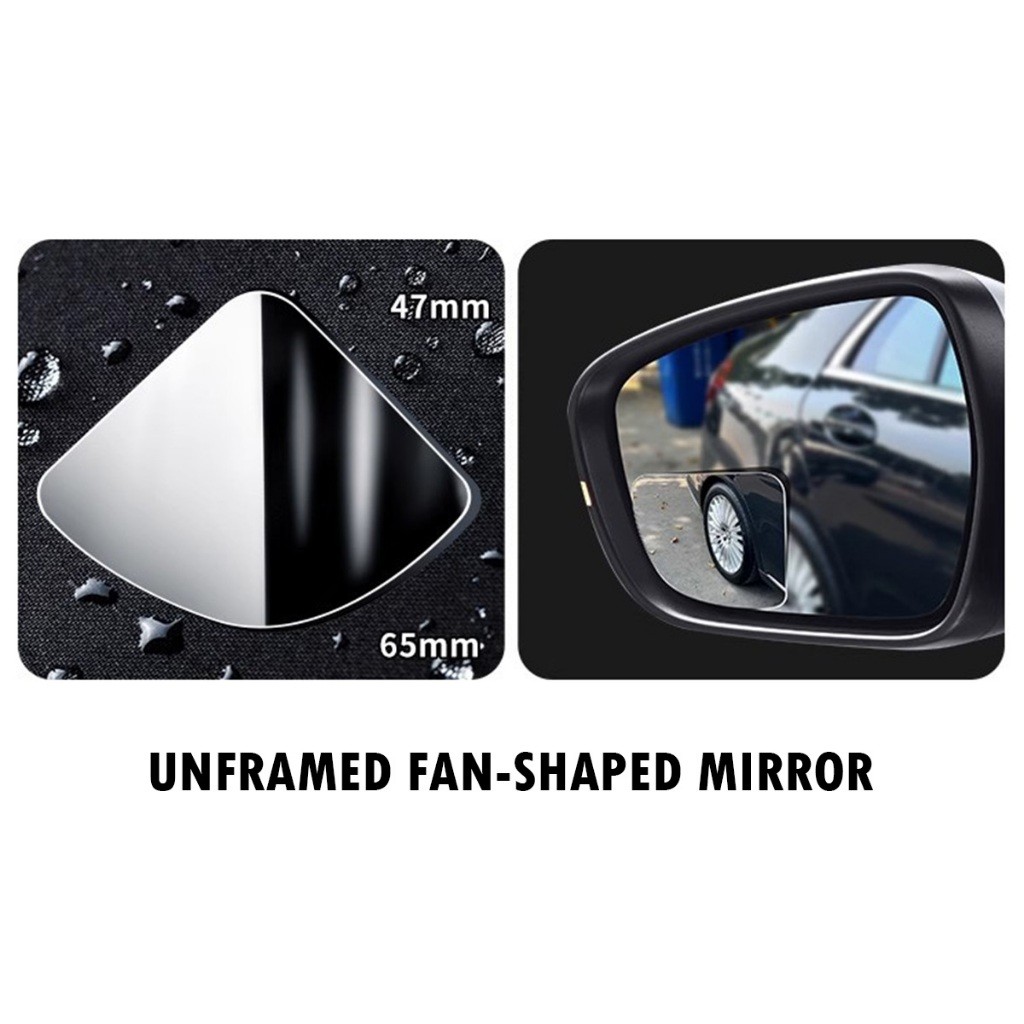 2ชิ้น HDกระจกจุดบอด กระจกมองข้างรถยนต์ ปรับมุมได้360°ลดอุบัติเหตุ สำหรับรถส่วนใหญ่ - รูปที่ 7