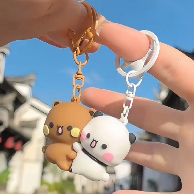 การ์ตูน Panda Bubu และ Yier พวงกุญแจแม่เหล็กน่ารัก Panda Bubu และ Dudu จี้สําหรับกระเป๋าเป้สะพายหลังของขวัญในอุดมคติ