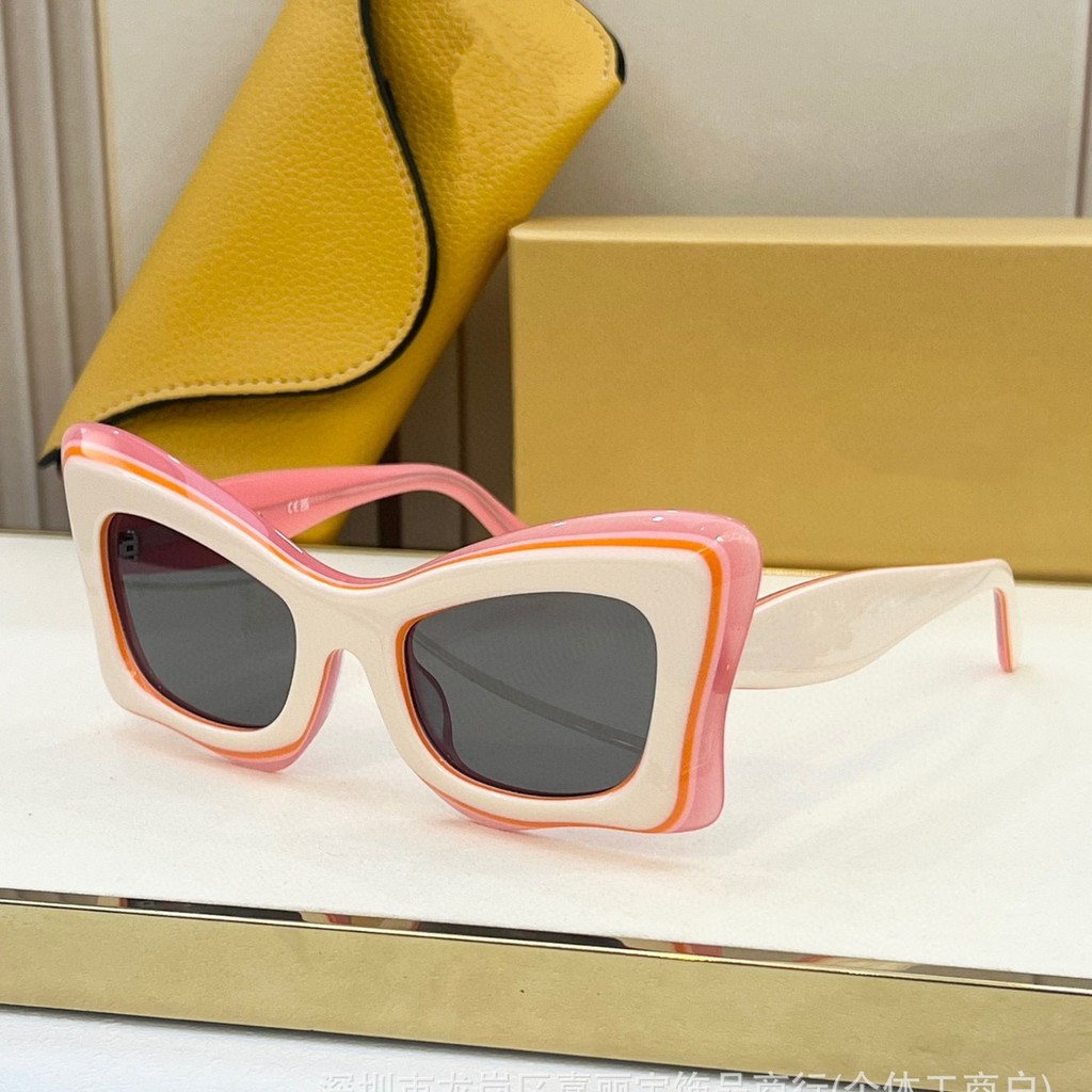 KMLW LO Multi-layer Color-blocking Craft Cool Vintage Butterfly Frame Fashion Sunglasses Anti- UV Su