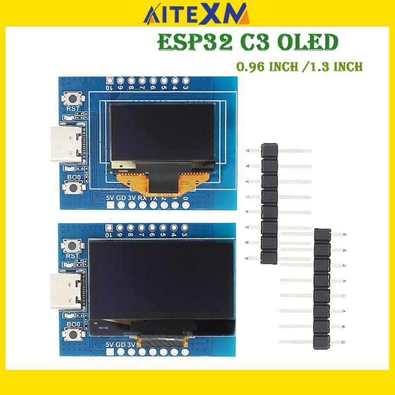 ESP32-C3 บอร์ดพัฒนาพร้อมจอแสดงผล OLED ขนาด 0.96 นิ้ว / 1.3 นิ้ว, WiFi บลูทูธ IoT โมดูลเสาอากาศเซรามิกสําหรับ Arduino