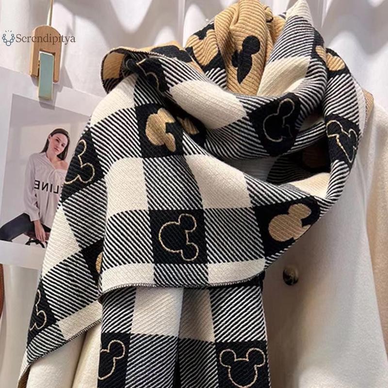 SEE 2025 ฤดูใบไม้ร่วงและฤดูหนาวใหม่ผ้าพันคอผู้หญิงผ้าพันคอคอลายสก๊อตแฟชั่นและอเนกประสงค์ผ้าคลุมไหล่หนาสองด้าน TH - รูปที่ 5