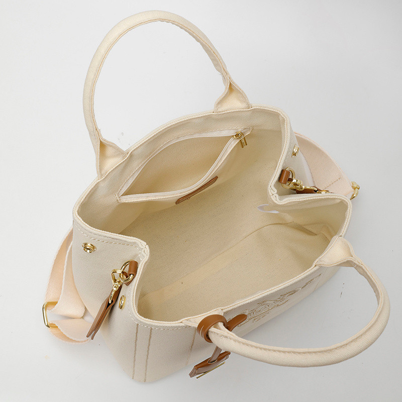 กระเป๋าสะพายข้างสุภาพสตรีย้อนยุคทำจากผ้าแคนวาส - รูปที่ 4