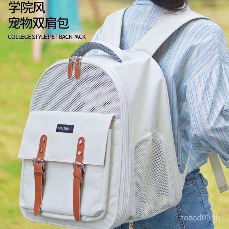 ของใช้แนะนํา ⭐ Cat Outing Bag Portable Backpack Space Capsule Pet Bag Large Capsule Canvas Cat Backp