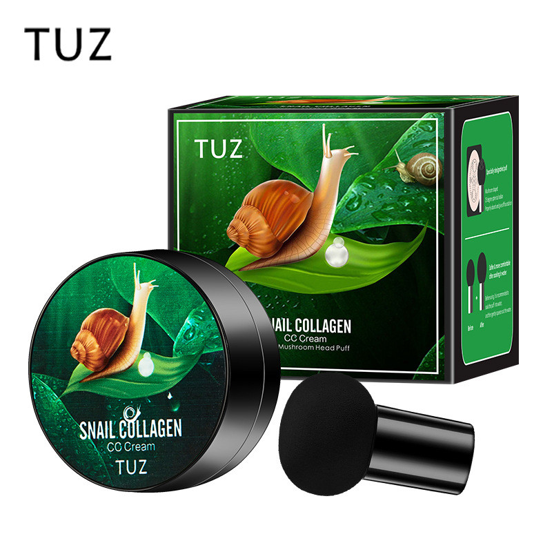 TUZ0214 Snail Collagen CC Cream Mushroom Head Snail Cushion BB Cream Base Concealer 25.9.14