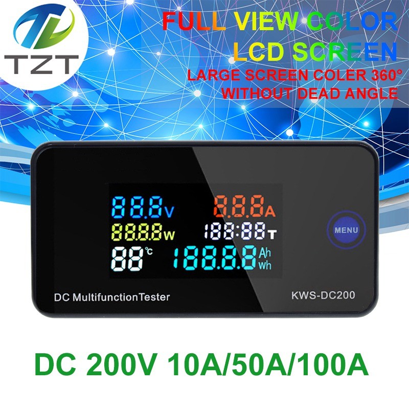 DC 0-200V Digital Current แรงดันไฟฟ้าเครื่องทดสอบโมดูล KWS-DC200 LED Digital DC Wattmeter มิเตอร์ไฟฟ