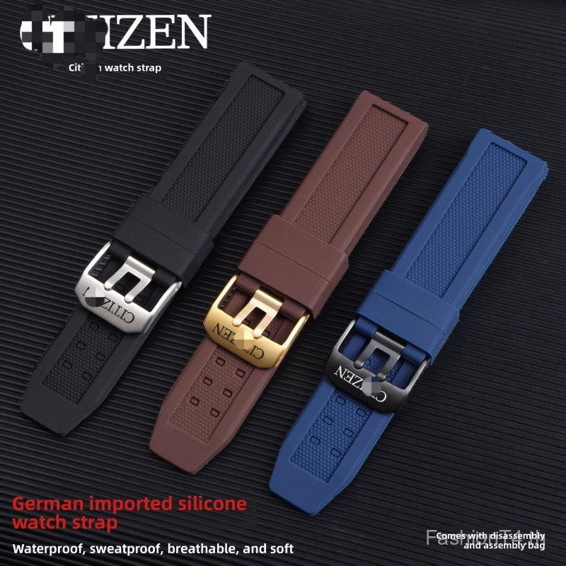 พรีเมี่ยม19/20/21/22/24มิลลิเมตรการบินแรงบันดาลใจสายรัดซิลิโคนสําหรับ Cit-izen กันน้ําและยางนุ่มสําห