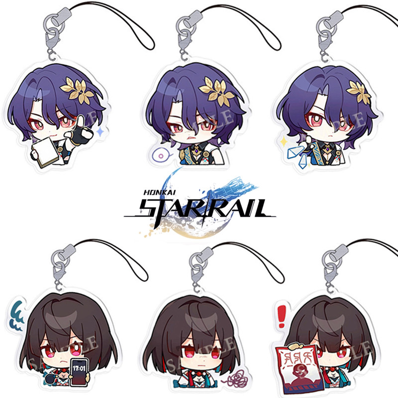 เกมรางดาว Honkai Xueyi Dr. Ratio คอสเพลย์พวงกุญแจ Kawaii อะคริลิคโทรศัพท์พวงกุญแจ Key CHAIN กระเป๋าจ