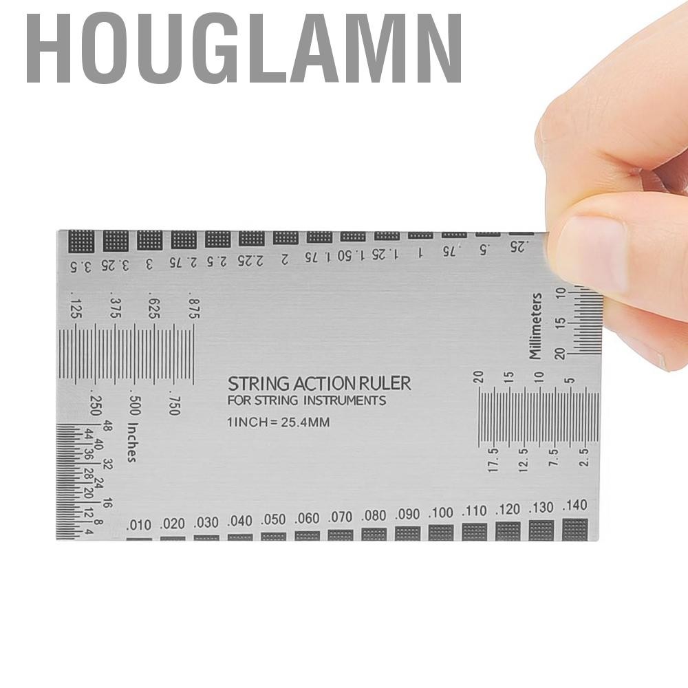 Houglamn Houglamn-th สแตนเลสกีต้าร์สตริงแอ็คชั่นการกระทำพิทช์วัดวัดเครื่องมือวัด 89x51 มม. สำหรับเครื่องดนตรีเบสอะคูสติกอิเล็กทรอนิกส์คลาสสิกเครื่องมือแบนโจ