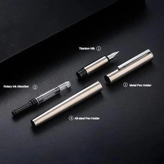 ปากกาหมึกซึม Jinhao 35 หรูหรา Elegant EF/F Nib All-Steel/Matte Black Body การประดิษฐ์ตัวอักษรปากกาหมึก