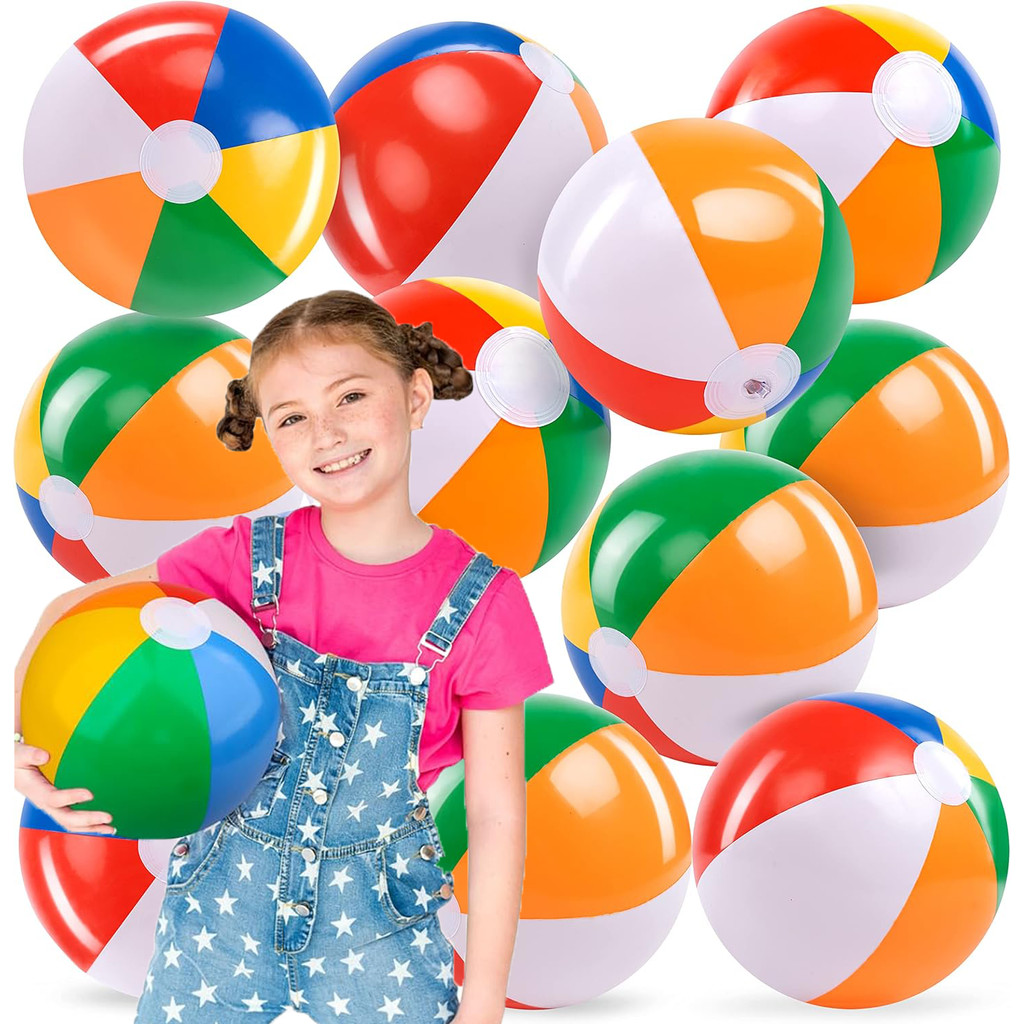 ของเล่นสระน้ําเป่าลม PVC สีรุ้ง ขนาด 1/2/4 ชิ้น เหมาะสำหรับใช้ที่ชายหาดและสระว่ายน้ำ