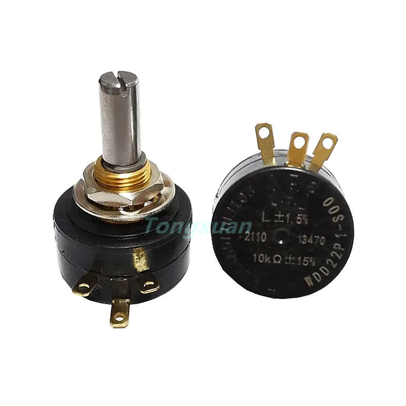 1 ชิ้น WDD22P1 1 K 2 K 5 K 10 K Conductive Pastic Potentiometer WDD22 การหมุน 360 องศาเปลี่ยน FCP22E