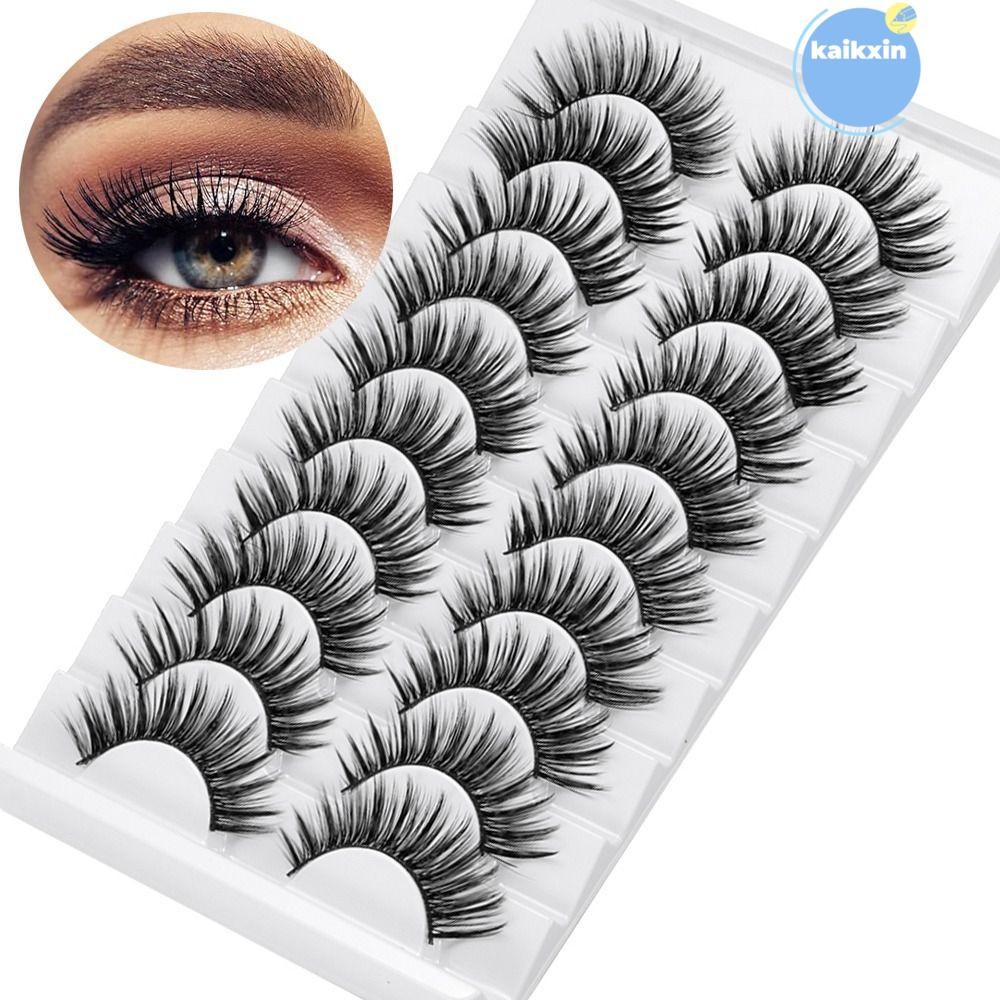 COOLSO ขนตาปลอม, Natrual Long Handmade Faux Mink Lash, ความงาม Cruelty-free Full Strip Eye เครื่องมือแต่งหน้า Eye Lash Extension(ราคาเริ่มต้นที่จํากัดเวลา12.26-12.31 )