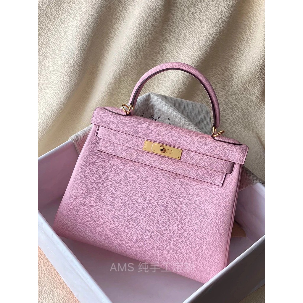 Kelly 28x9 cm สีม่วงและชมพู หนังหัวเข็มขัดทองสไตล์ Girly!
