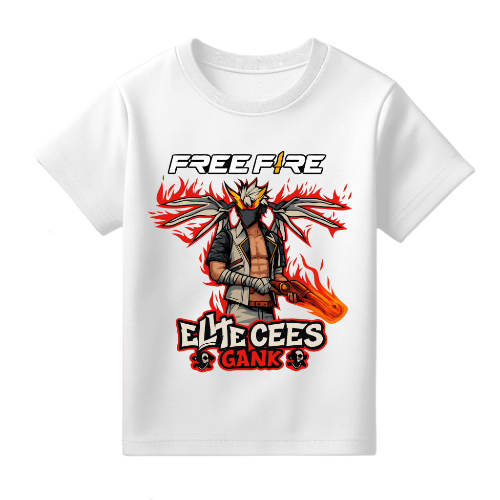 เสื้อยืดเด็กตัวละคร Free Fire Elite Cees - Free Fire Elite Skin Shirt สําหรับเด็กผู้ชาย 1-10 ปี