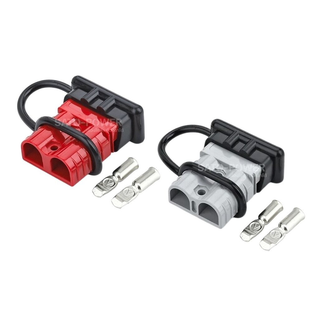 ชุดปลั๊กแอนเดอร์สัน 50A + แป้นฝาปิดยาง รุ่น PLG-ADS50-CV | สีแดง สีเทา Anderson Plug ป้องกันฝุ่น ความชื้น และเศษอื่นๆ