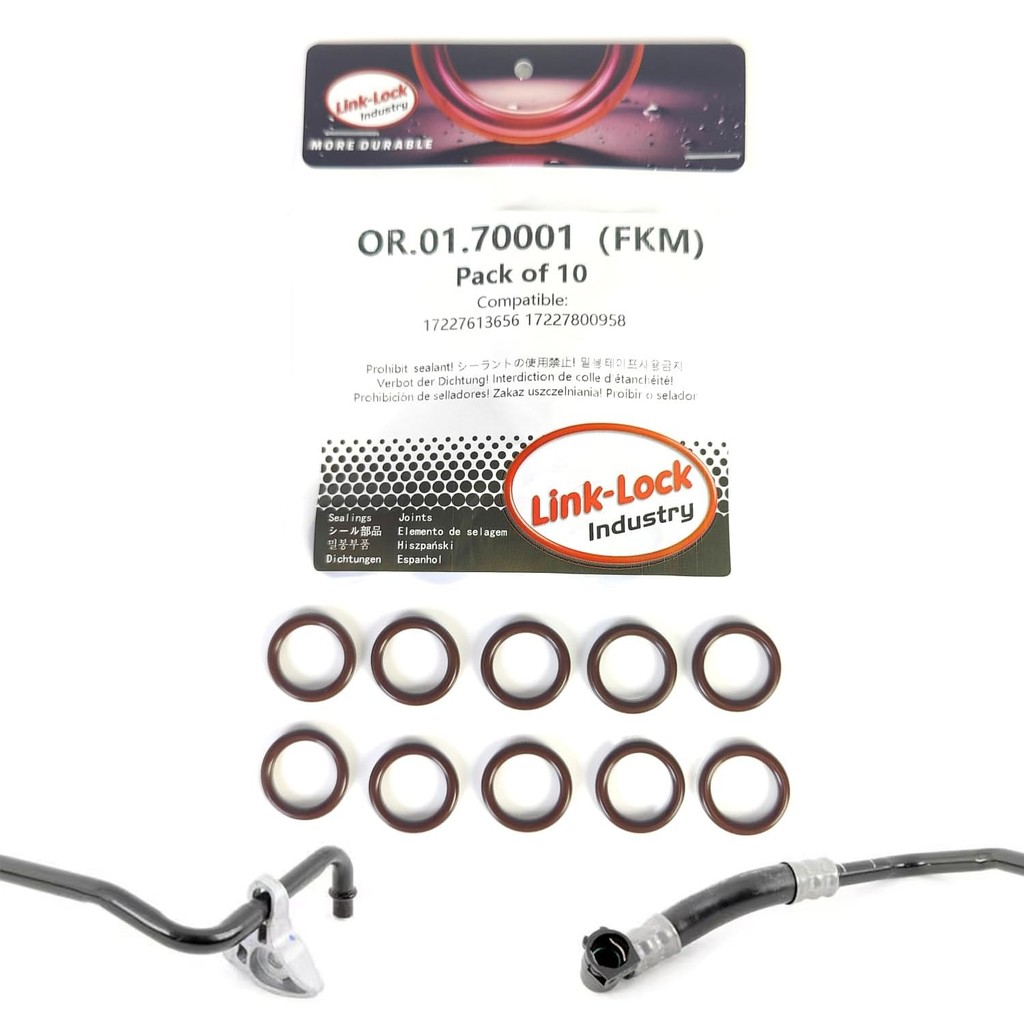 10 ชิ้น FKM Viton OR.01.70001 ปะเก็นโอริงสําหรับท่อระบายความร้อนเกียร์ 17227613656 17227800958 สําหร