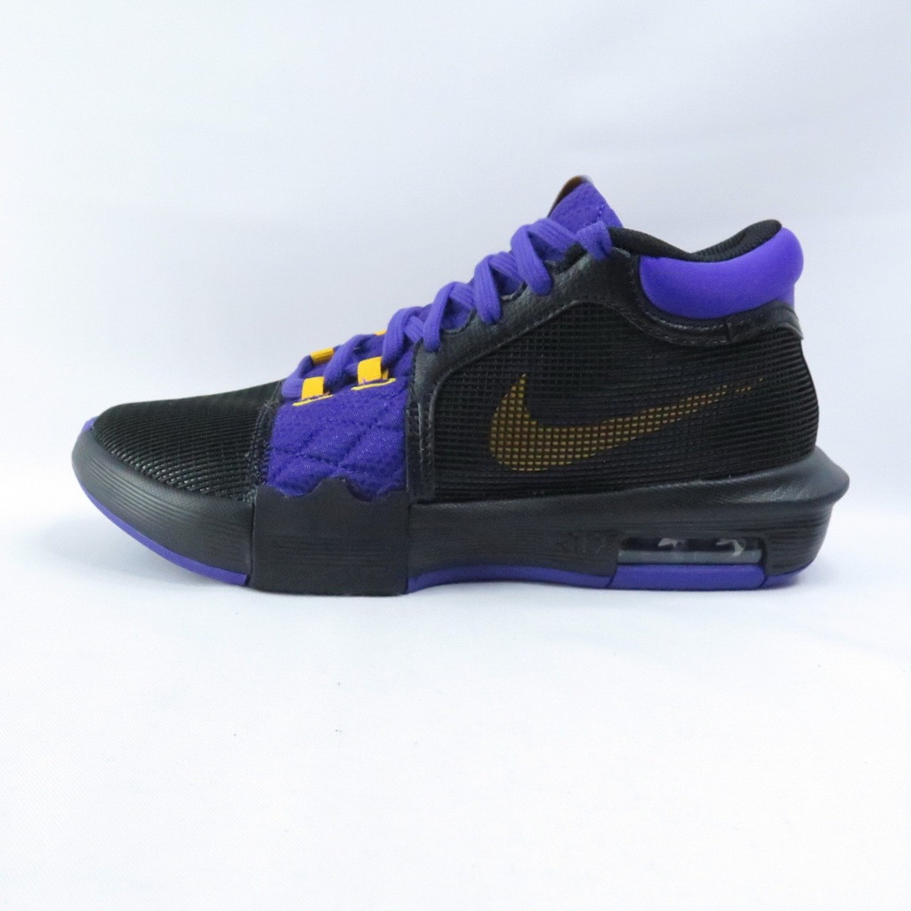 รองเท้าบาสเก็ตบอล LeBron Witness 8 EP สำหรับผู้ชาย สีดำ สีม่วง และสีทอง ทนทานต่อการสึกหรอ