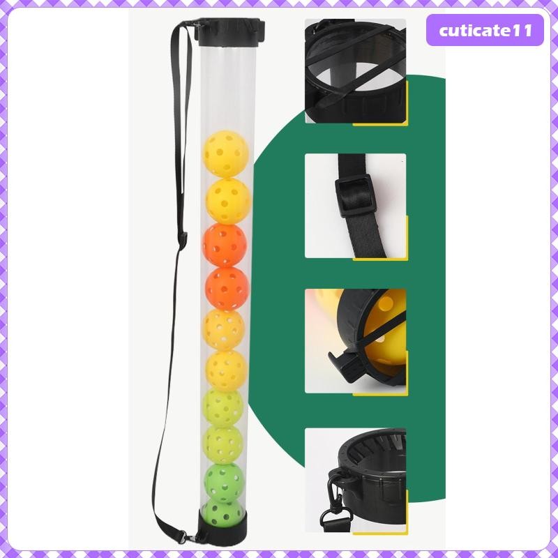 หลอดเก็บลูกพิคเคิลบอล Pickleball พร้อมสายสะพายและท่อเก็บลูก