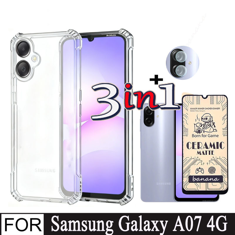 Samsung Galaxy A07 เคสโทรศัพท์กันกระแทกสําหรับSamsung A06 A05 A05SเซรามิคFrosted Softฟิล์มและฟิล์มเล