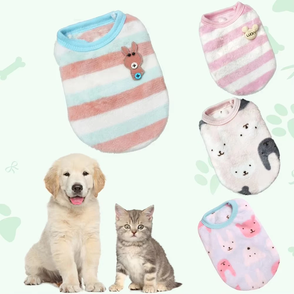สัตว์เลี้ยงสุนัขเสื้อผ้าขนแกะที่อบอุ่น,สัตว์เลี้ยงฤดูหนาวสุ่มหลายสีและหลายสไตล์เสื้อยืด,เครื่องแต่งกายสุนัขขนาดเล็ก,แจ็คเก็ตแมวนุ่ม,ลูกแมวแ thumbnail 3