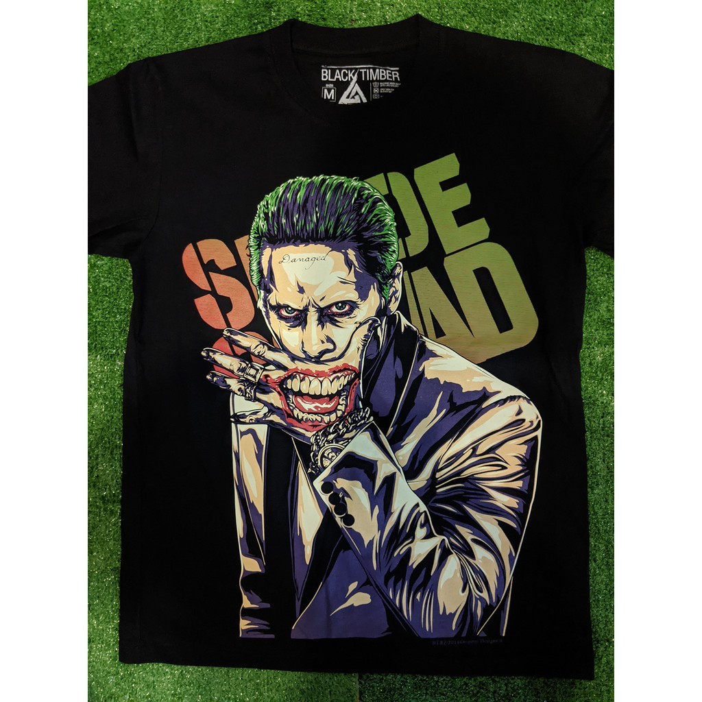 ผู้ชาย TShirt เสื้อยืดฤดูร้อน STREET WEAR TSHIRT BT82 JOKER ทีมฆ่าตัวตาย Jared Leto Black Timber T-S