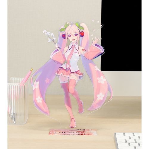 ช้อปปิ้งน่ารัก AMNIBUS VOCALOID Sakura Hatsune Miku kuro Standing Card Pendant Big Badge August Pre-