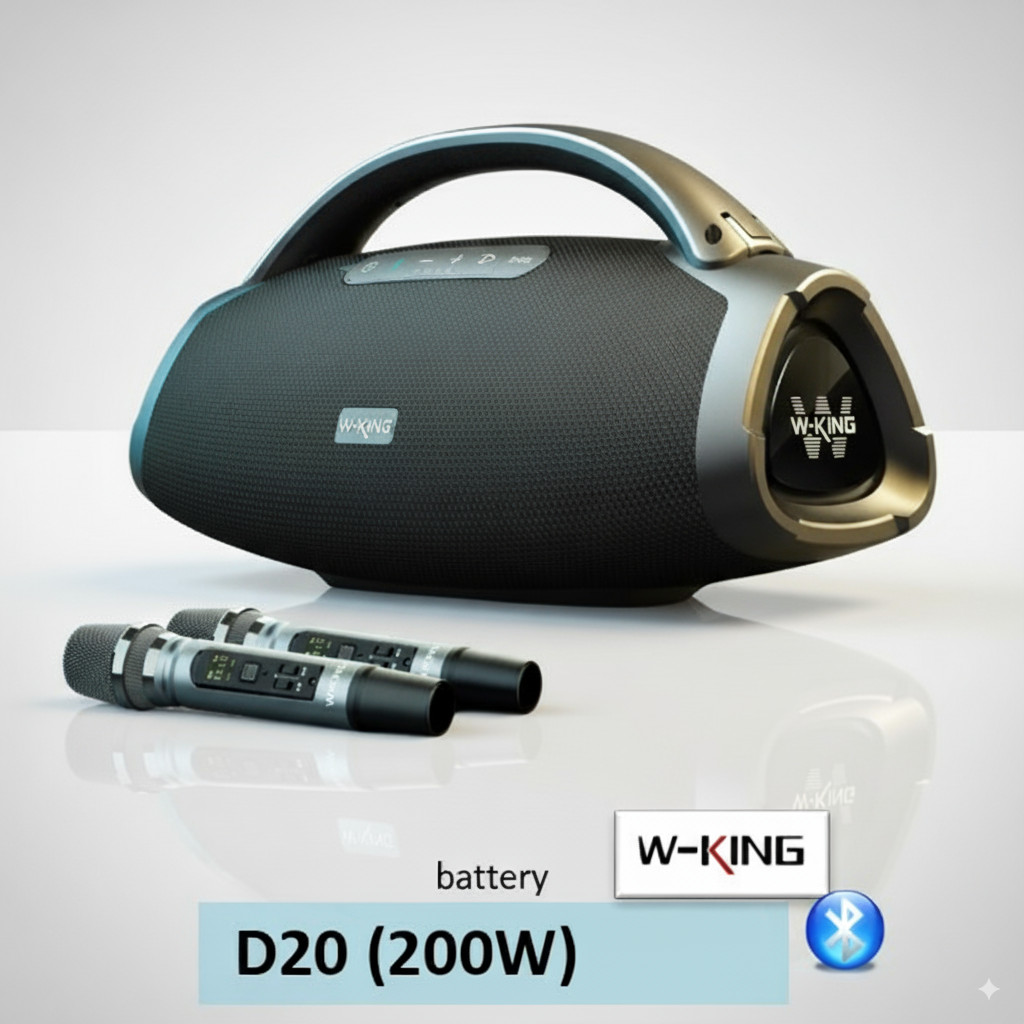 W-King D20 200W RMS ลำโพงบลูทูธ ลำโพงไร้สาย ลำโพงปาร์ตี้ ต่อสเตอริโอได้ Bluetooth 5.4 ประกัน 1 ปี