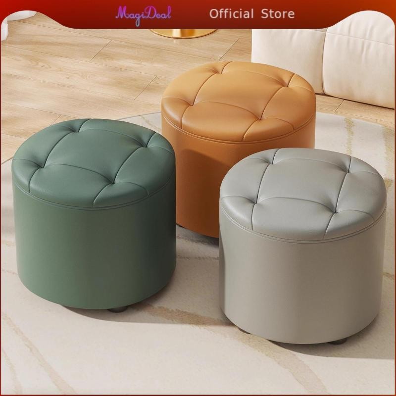 MagiDeal เก้าอี้วางเท้าขนาดเล็ก Pouf Footrest Ottoman Seat Chair เฟอร์นิเจอร์สบายสําหรับห้องนั่งเล่น