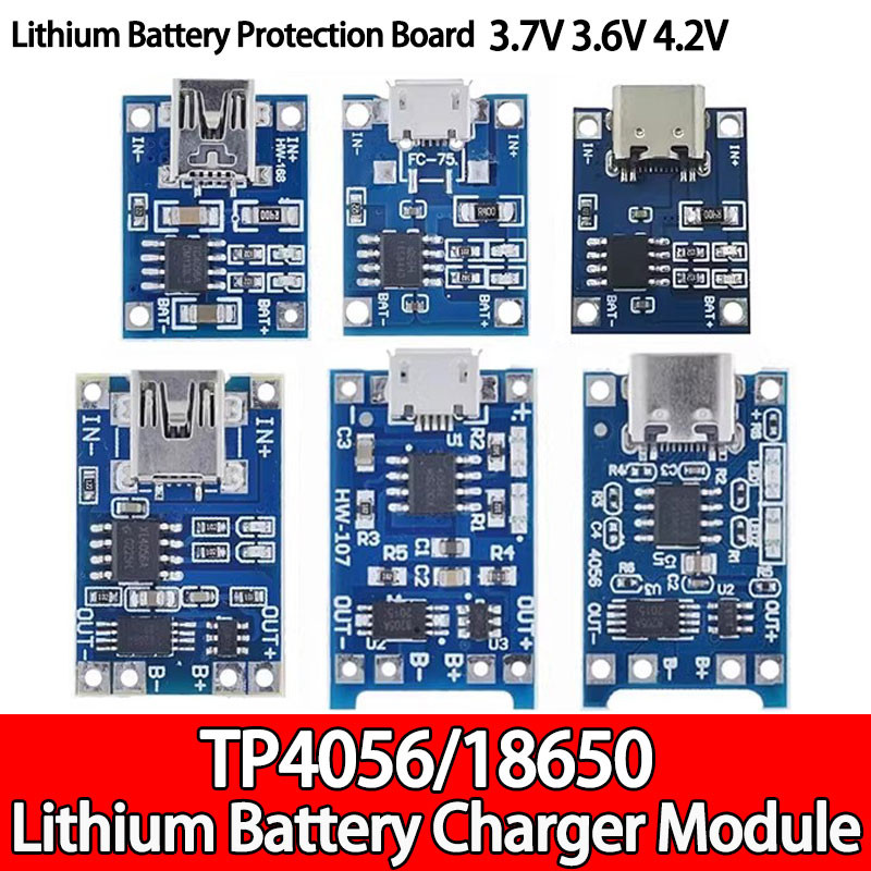 (5 ชิ้น) TP4056 Type-c Micro USB 18650 Lithium Battery Charger Module 5V Protection Dual Functions บ