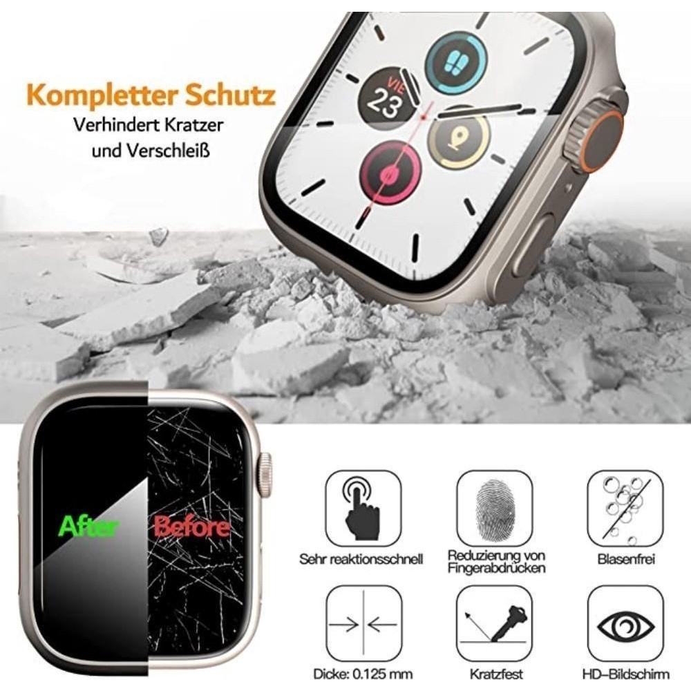 ฝาครอบเคสพีซีแบบแข็ง พร้อมฟิล์มกันรอย for Smartwatch IWatch Apple Watch Series 11 10 9 8 SE 3 2 46 42 44 45 40 41 38มม. - รูปที่ 3