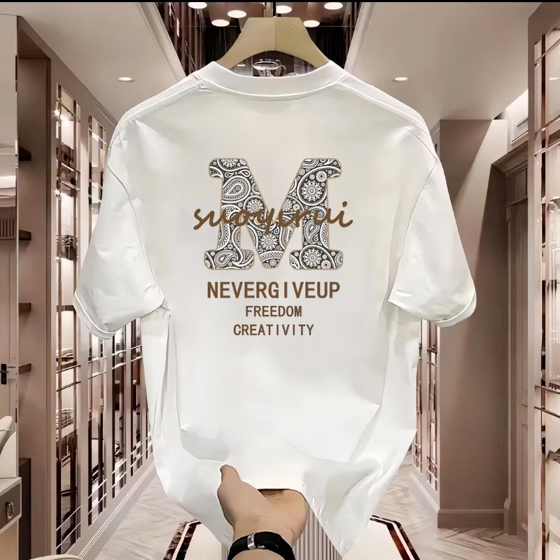 COD 2025 High Street Trendy Brand Summer Short Sleeve T-Shirt Men American Casual Versatile Top Desi