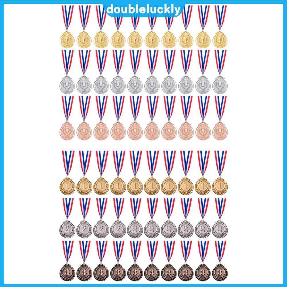 ✿ดล1♣  30pcs 2 นิ้วทองเงิน Bronze รางวัลเหรียญคอริบบิ้น 1st 2nd 3rd รางวัลเหรียญรอบ Winner รางวัลสํา