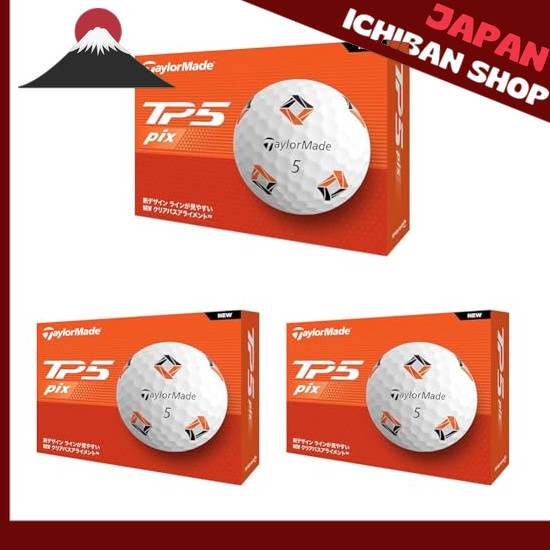 【จากประเทศญี่ปุ่น】 TaylorMade Japan Official TP5 Pix Series 2024 Golf Balls 1 dozen (12 balls) (x 3)