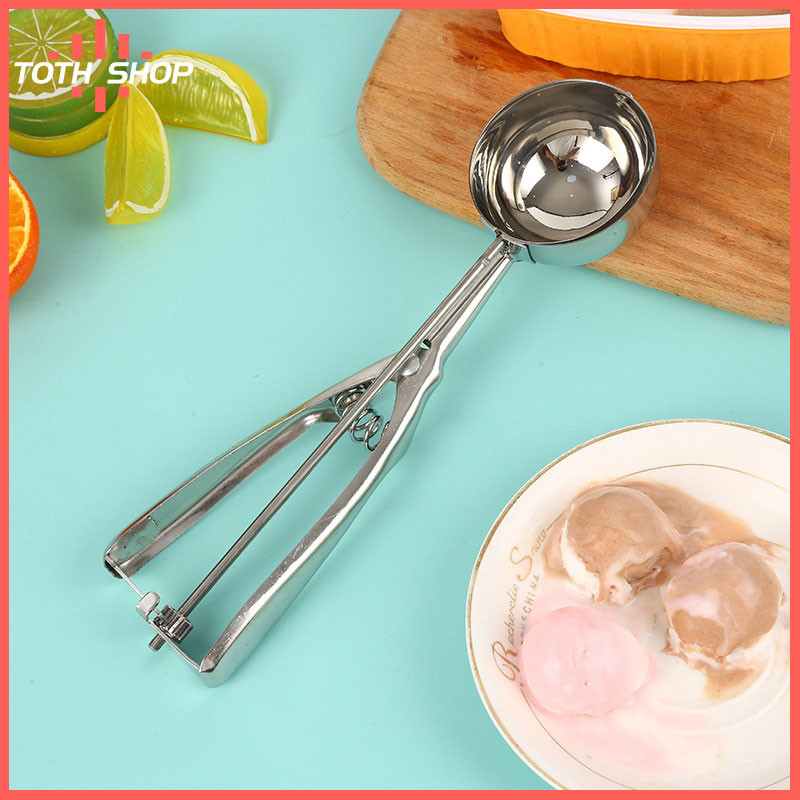 ToTH ที่ตักไอศครีม เส้นผ่านศูนย์กลาง 4,5,6 cm ที่ตักไอศครีมสแตนเลส ที่ตักไอติม Ice Cream Spoon