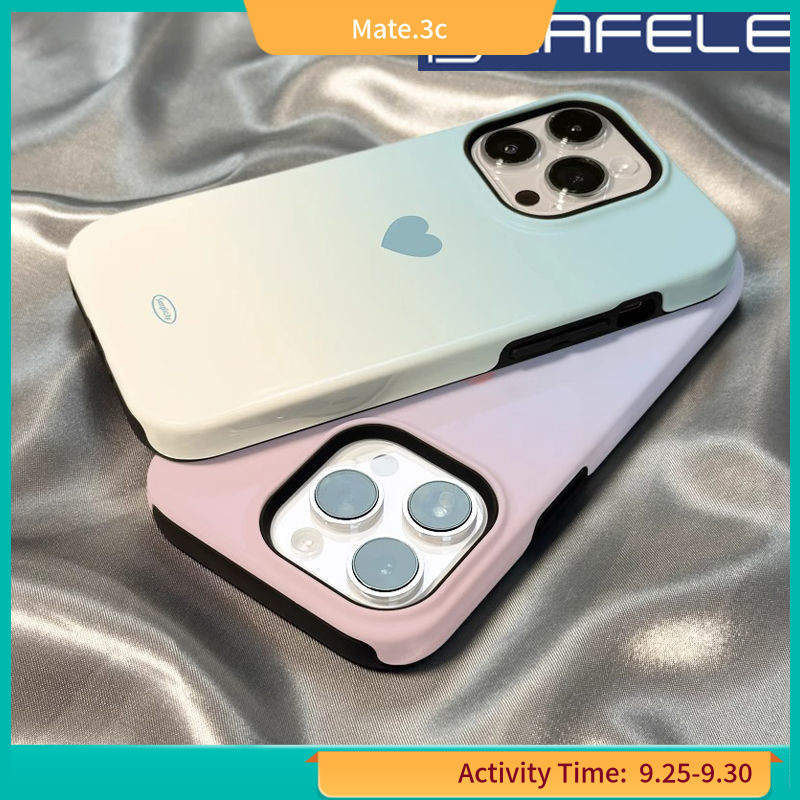 เคสโทรศัพท์มือถือ ไล่โทนสี ลายหัวใจ สําหรับ Iphone 15promax 14 13 X A7PJ