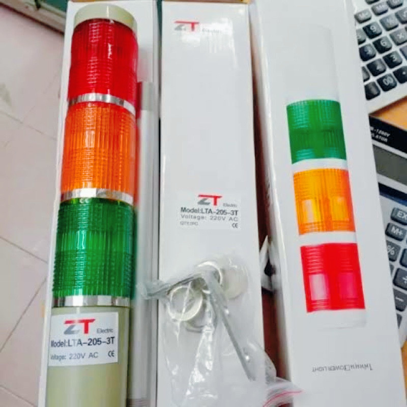 LTA-205-3T 24V 3สี แดง/เหลือง/เขียว Red/Yellow/Green 3 Stack Tower Light ติดค้าง Maintain ทาวเวอร์ไล