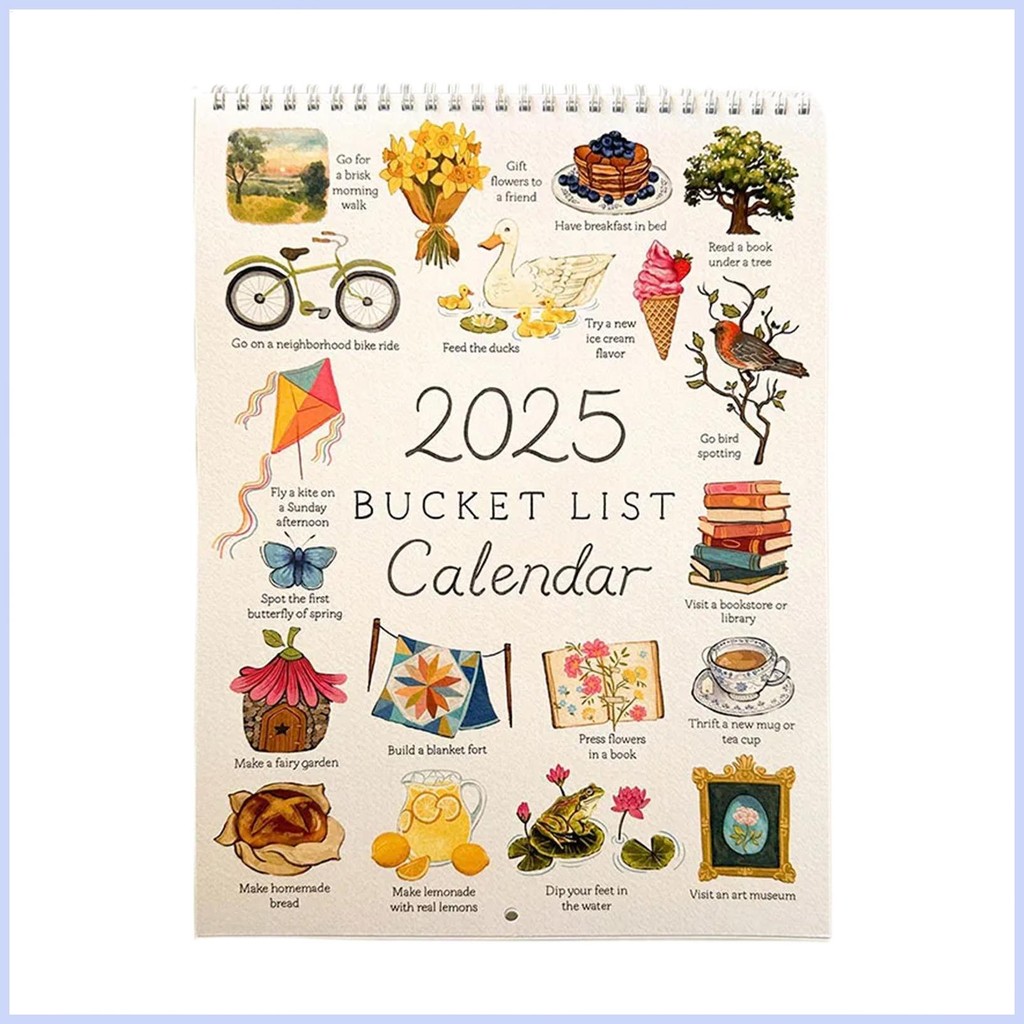 2025 Planner 2025 รายเดือน Aesthetic Acadec Book Bucket List สําหรับห้องเรียน School Student Teacher