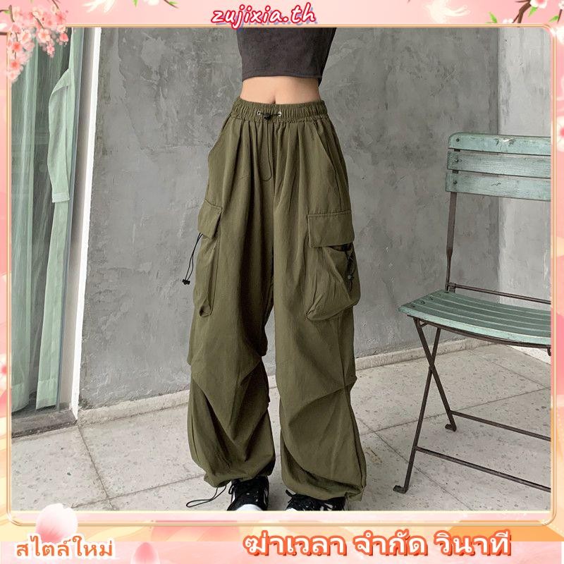 EMILIA SHOP  กางเกงขายาว กางเกงเอวสูง สบายสไตล์y2k 2023 ใหม่A20M015 0317