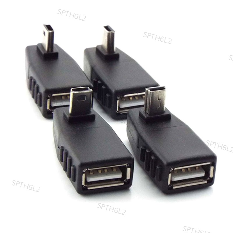 Mini USB 5Pin ชาย USB ประเภท A หญิง 90 องศามุม Converter Connector ข้อมูล Sync OTG อะแดปเตอร์สําหรับ