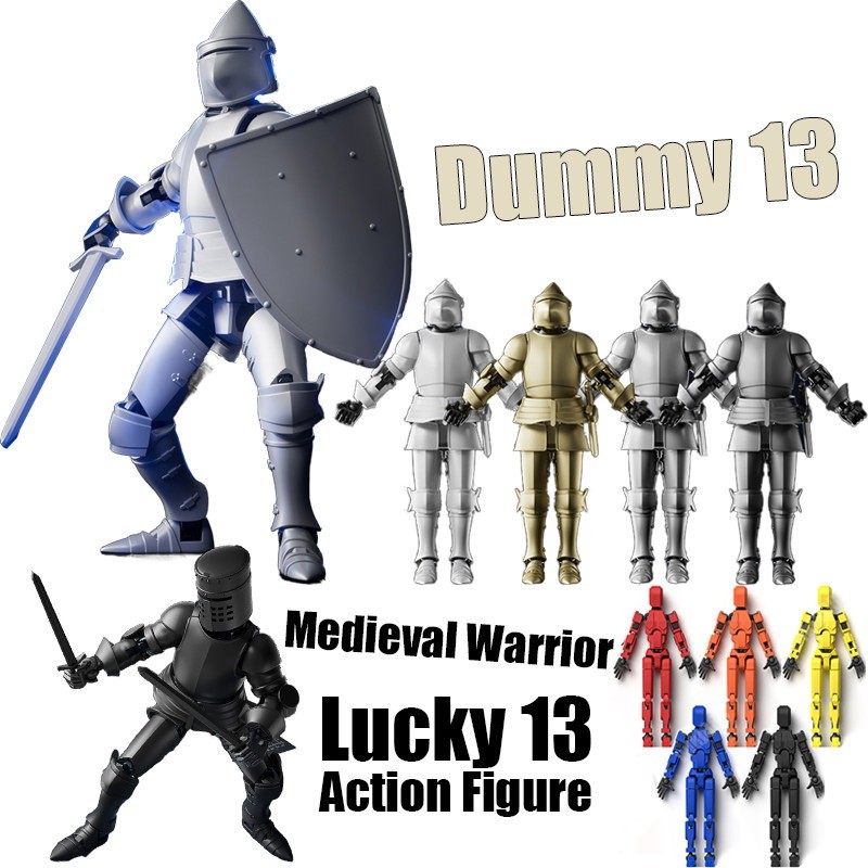 Dummy 13 Action Figure Lucky 13 3d พิมพ์ของเล่น T13 Multi Jointed Movable หุ่นยนต์ของเล่น