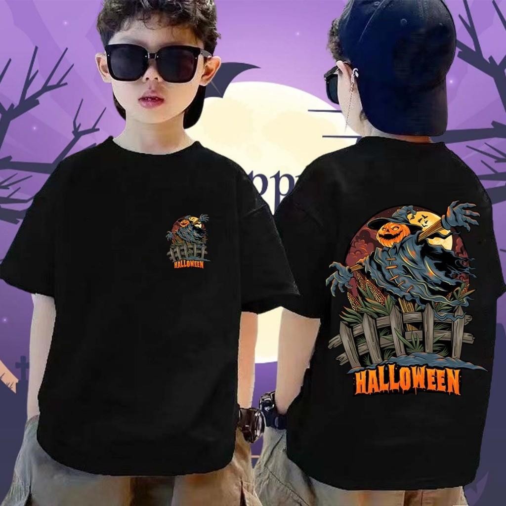 (จัดส่งตลอด 24 ชั่วโมง)KIDS PRINCESS เสื้อฮาโลวีน Halloween T-Shirt Cotton 100% สกรีน แขนสั้น H5