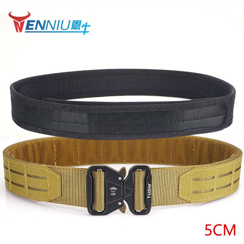 T Tactical Girdle 2 นิ้ว Quick Release Buckle Ronin Belt Camouflage Girdle Metal Buckle Outdoor Belt